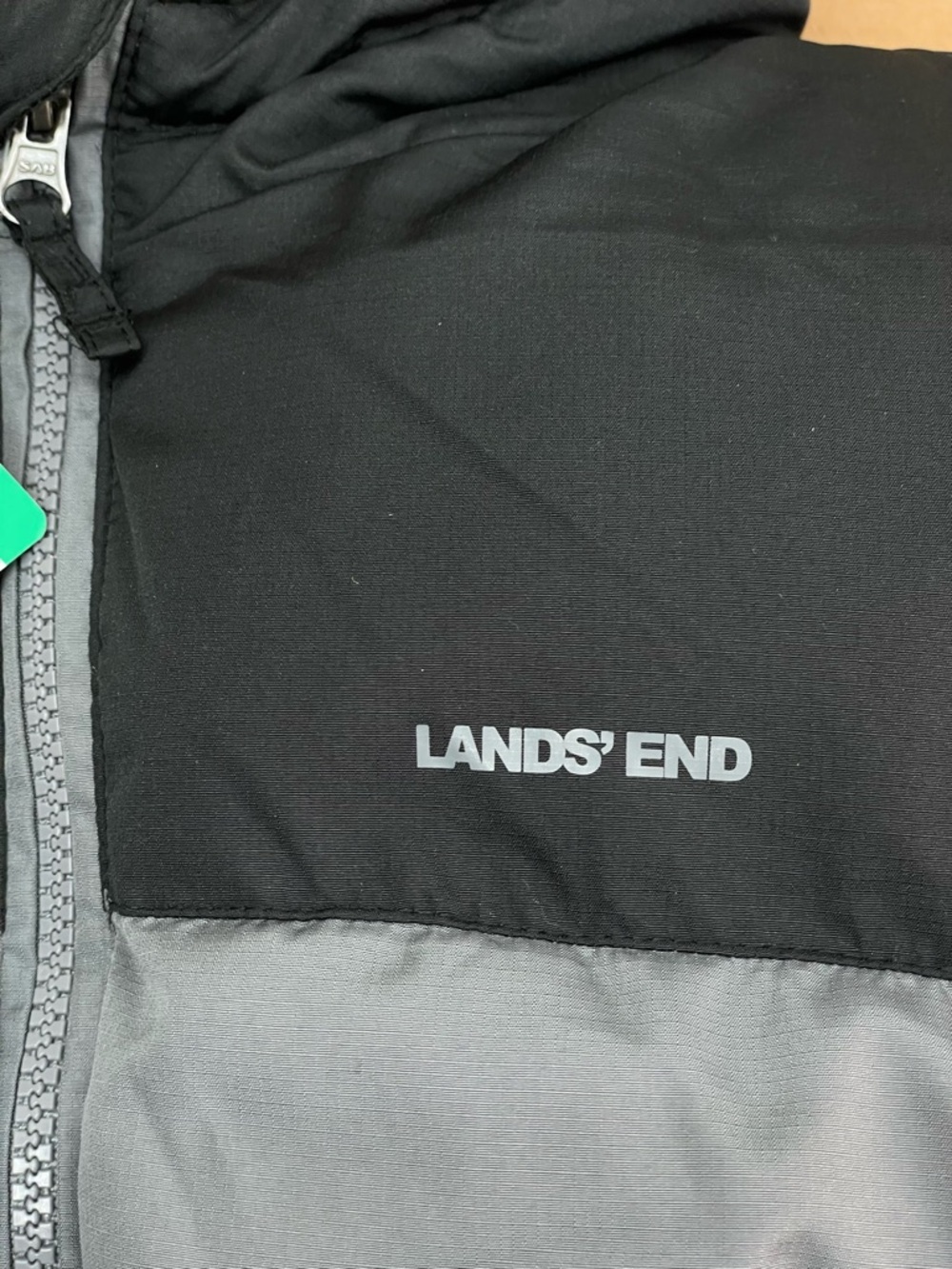 Lands' End YOUTH PARKA Hooded Puffer Jacket in Gray Black Youth size XL (18/20) - Picture 11 of 12